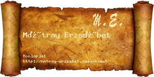 Mátray Erzsébet névjegykártya